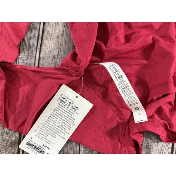 Lululemon Swiftly Tech Long Sleeve 2.0 Race color PDRA size 8 NEW $78 - Picture 2 of 2